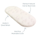 Dimensions of the Natural Bamboo Wicker Moses Basket Mattress (65 x 28 cm) | Moses Basket Mattresses | Newborn Bedding - Clair de Lune UK