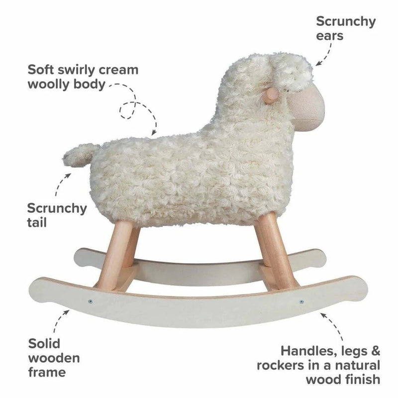 The sensory benefits and unique selling points of the Little Bird Told Me Lambert Rocking Sheep | Rocking Animals | Montessori Activities For Babies & Kids | Toys | Baby Shower, Birthday & Christmas - Clair de Lune UK
