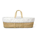 Special Buy - Lullaby Hearts Palm Moses Basket with Stand Bundle basket in profile | Moses Baby Baskets & Bassinets | Nursery Furniture - Clair de Lune UK