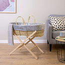 Special Buy - Grey Essentials Moses Basket With Stand and Blanket | Moses Baby Baskets, Bassinets | Nursery Furniture - Clair de Lune UK