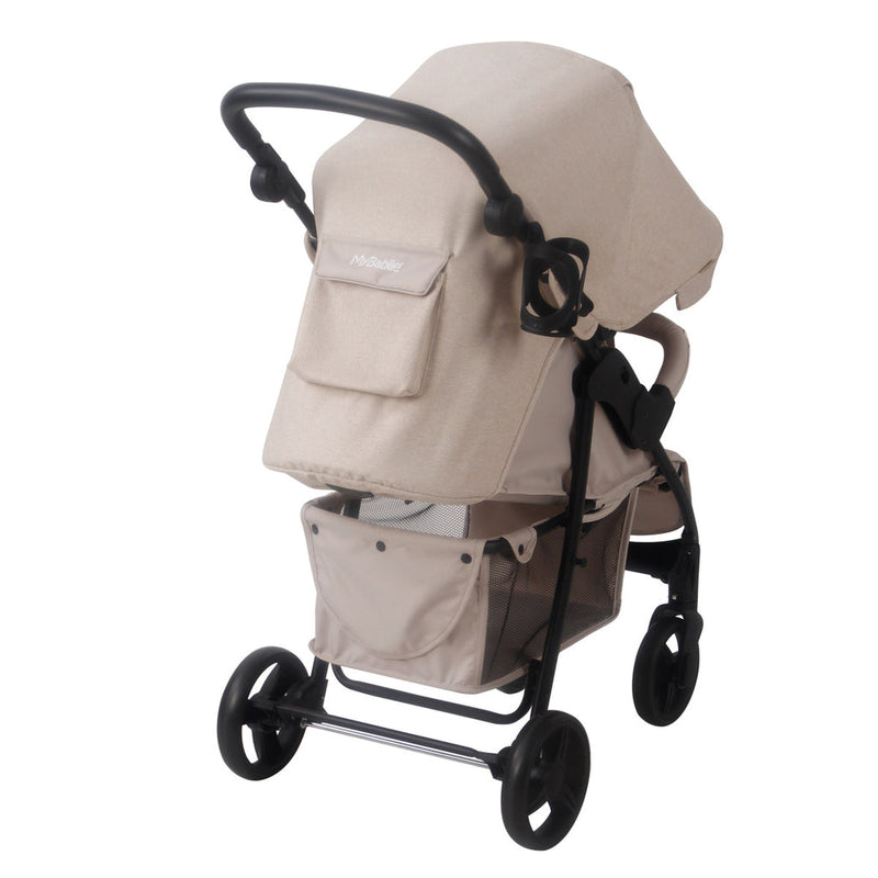 The back of the My Babiie MB30 Billie Faiers Oatmeal Pushchair | Strollers | Pushchairs, Carrycots & Car Seats Baby | Travel Essentials - Clair de Lune UK