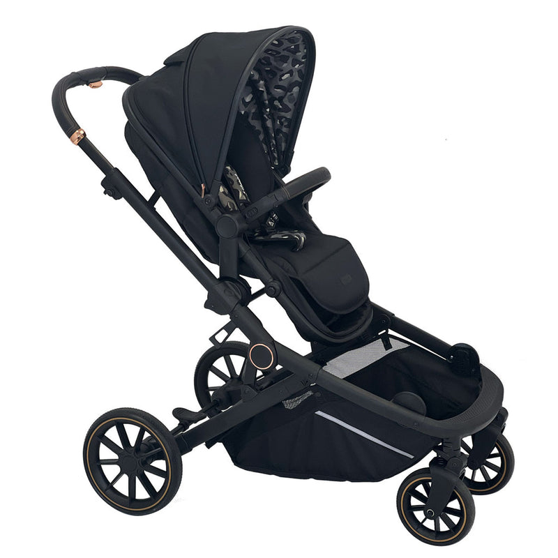 My Babiie MB33 Dani Dyer Black Leopard Tandem Pushchair as a single pushchair | Buggies, Strollers & Pushchairs | Travel With Your Baby - Clair de Lune UK