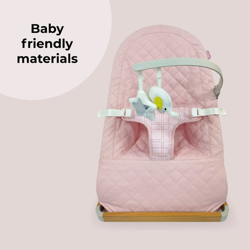 My Babiie Dani Dyer Pink Plaid Baby Bouncer made from baby-friendly materials | Baby Swings, Rockers & Baby Bouncers | Toys - Clair de Lune