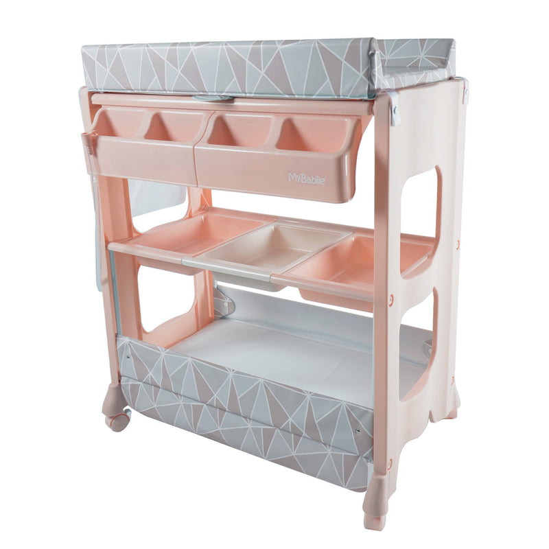 My Babiie Geometric Baby Bath &amp; Changing Unit con cambiador desmontable