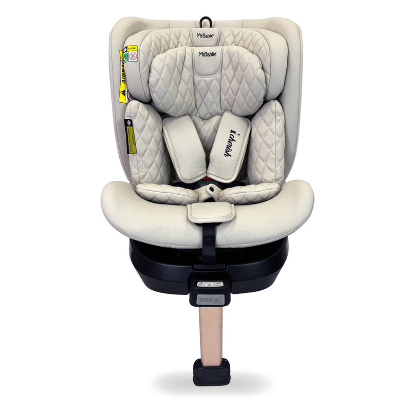 My Babiie Dani Dyer iSize Stone Spin Car Seat (40-150cm) | Baby, Toddler & Kid Car Seats | Travel With Baby - Clair de Lune UK