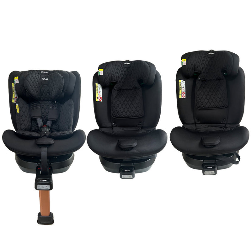 My Babiie Billie Faiers iSize Quilted Black Spin Car Seat (40-150cm) in three different sizes | Baby, Toddler & Kid Car Seats | Travel With Baby - Clair de Lune UK