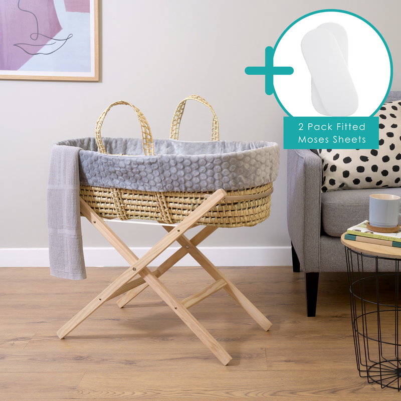 Special Buy - Essentials Moses Basket Bundle In Grey