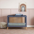 The Scandi Slate Obaby Award-Winning Maya Mini Cot Bed with the matching cot bed top changer | Cots, Cot Beds, Toddler & Kid Beds | Nursery Furniture - Clair de Lune UK