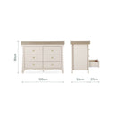 Cashmere CuddleCo Clara Luxe 3 Piece Furniture Set - Dimensions of the Changer/Dresser | Cot Bed, Wardrobe, Changer | Nursery Furniture - Clair de Lune UK