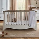 White/Ash CuddleCo Clara Luxe 3 Piece Furniture Set - The Clara Cot Bed with 3 mattress base positions, converts to toddler bed and suitable from birth to 5 years | Cot Bed, Wardrobe, Changer | Nursery Furniture - Clair de Lune UK