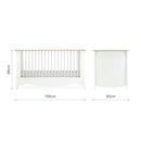 White/Ash CuddleCo Clara Luxe 3 Piece Furniture Set - Dimensions of the Clara cot Bed | Cot Bed, Wardrobe, Changer | Nursery Furniture - Clair de Lune UK