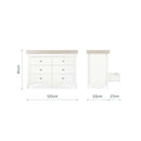 White/Ash CuddleCo Clara Luxe 3 Piece Furniture Set - Dimensions of the changer/dresser | Cot Bed, Wardrobe, Changer | Nursery Furniture - Clair de Lune UK