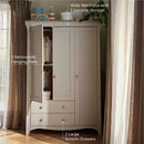 Cashmere CuddleCo Clara Luxe 3 Piece Furniture Set - 3 door wardrobe with key features of wide wardrobe with extensive storage, 2 large bottom drawers and 2 removable hanging rails | Cot Bed, Wardrobe, Changer | Nursery Furniture - Clair de Lune UK