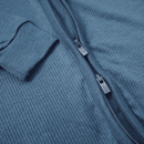 Close up of the organic fabric and two-way zip on the navy Grow Grows Organic Ribbed Baby Sleepsuit | Baby Sleep Wear | Children's pyjamas - Clair de Lune UK