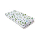 Folded Olive Foldable Travel Changing Mat with a close-up of the snap fastening | Bathing & Changing Essentials - Clair de Lune UK
