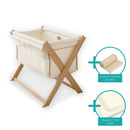 Organic Folding Crib With Bedding Bundle with Organic Knitted Blanket and Organic Crib Sheet | Travel Cots | Nursery Furniture - Clair de Lune UK
