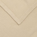Cream Organic Knitted Baby Blanket zoomed in on the stunning weave | Cosy Baby Blankets & Swaddles | Nursery Bedding | Newborn Baby Essentials - Clair de Lune UK