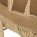 Zoomed in image of the waffle style knit of the Biscuit Brown Organic Knitted Palm Moses Basket  | Moses Baby Baskets, Bassinets | Organic Baby Essentials | Nursery Furniture - Clair de Lune UK