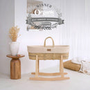 Cream Organic Knitted Palm Moses Basket Platinum Winner of the 2026 Organic & Sustainable Baby Awards - Clair de Lune UK