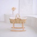 Organic Palm Moses Basket with Stand in Cream in a bright nursery | 2025 Platinum Award Winner | Moses Baby Baskets & Bassinets | Nursery Furniture - Clair de Lune UK