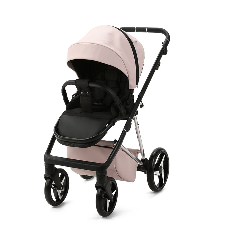 Pretty in Pastel Pink Mee-go 2in1 Milano Quantum Pushchair (With Carrycot) with the newly-designed seat unit | Pushchairs and Travel Systems | Baby & Kid Travel - Clair de Lune UK
