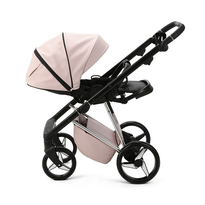 Pretty in Pastel Pink Mee-go 2in1 Milano Quantum Pushchair (With Carrycot) with the adjustable seat unit | Pushchairs and Travel Systems | Baby & Kid Travel - Clair de Lune UK
