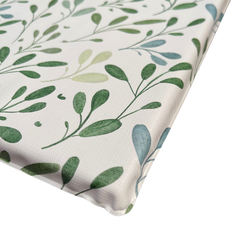 Olive Foldable Travel Changing Mat Close up of the green and white print | Baby Bath Time Essentials - Clair de Lune UK