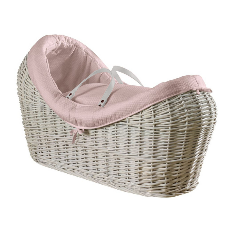 Pink Cotton Dream White Wrapover Noah Pod | Bassinets | Nursery Furniture - Clair de Lune UK
