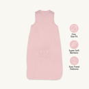 Pink Organic Grow Grows Pin Stripe Smart Sleeping Bag with key features | Baby Sleeping Bags | Baby Bedding - Clair de Lune UK
