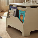 CuddleCo Play House Storage Box in cosy nursery with close up on the book rack | Nursery Furniture | Children's Storage and Shelving - Clair de Lune UK