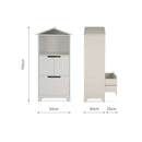 CuddleCo Play House Storage Uniton white background showing dimensions | Nursery Furniture | Toddler Storage - Clair de Lune UK