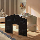 CuddleCo Play House Table with Benches in a cosy nursery with chalking on the blackboard | Children and Toddler Furniture | Kids Desk with Bench - Clair de Lune UK