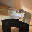 CuddleCo Play House Table with Benches in a cosy nursery with key features of blackboard, 2 benches and groved detail | Children and Toddler Furniture | Kids Desk with Bench - Clair de Lune UK