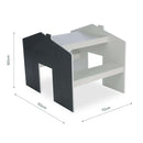 CuddleCo Play House Table with Benches on white background with dimensions | Children and Toddler Furniture | Kids Desk with Bench - Clair de Lune UK