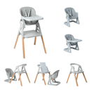 Grey Playtime High Chair Showing all the configurations to pre-school chair and big kid chair | Feeding & High Chairs | Nursery & Kids Furniture - Clair de Lune UK