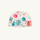 Plentiful Planets Baby Hat with planet and space print made from bamboo and organic cotton from GrowGrows