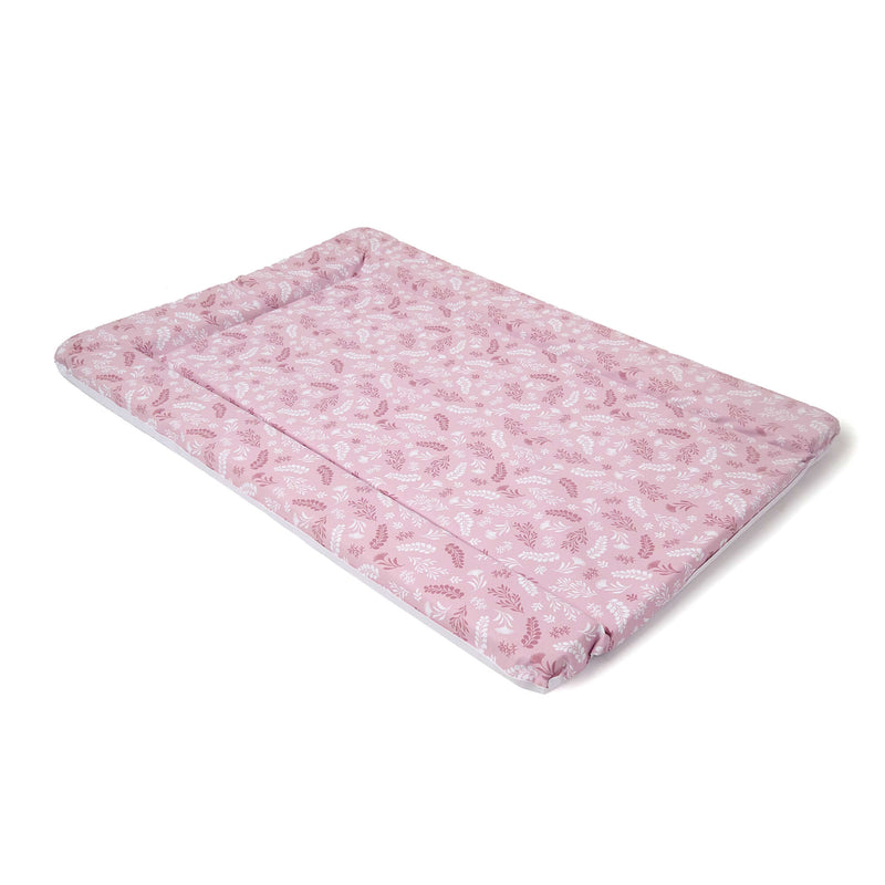 East Coast Pink Posie Changing Mat at an angle on white background | Bathing & Changing Essentials - Clair de Lune UK