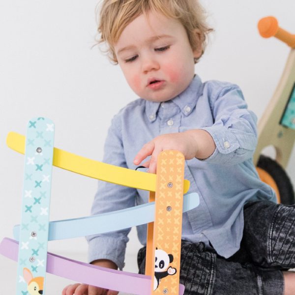Little boy playing the Studio Circus Ramp Racer Toy | Toys | Baby Shower, Birthday & Christmas Gifts - Clair de Lune UK