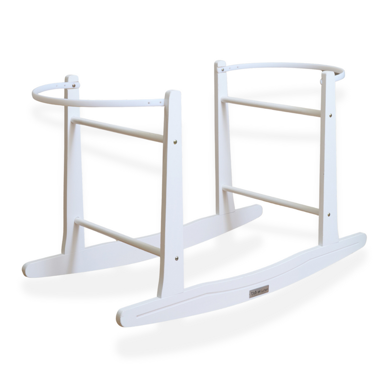 White Standard Rocking Stand | Moses Basket Stand | Moses Baby Baskets & Bassinet Accessories | Nursery Furniture - Clair de Lune UK