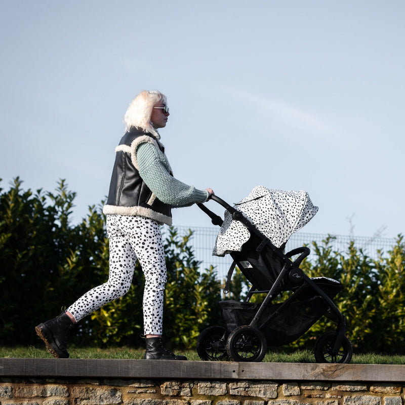 Mum pushing her Dalmatian Roma Atlas 3 Wheel Pram | Strollers, Pushchairs & Prams | Pushchairs, Carrycots & Car Seats Baby | Travel Essentials - Clair de Lune UK