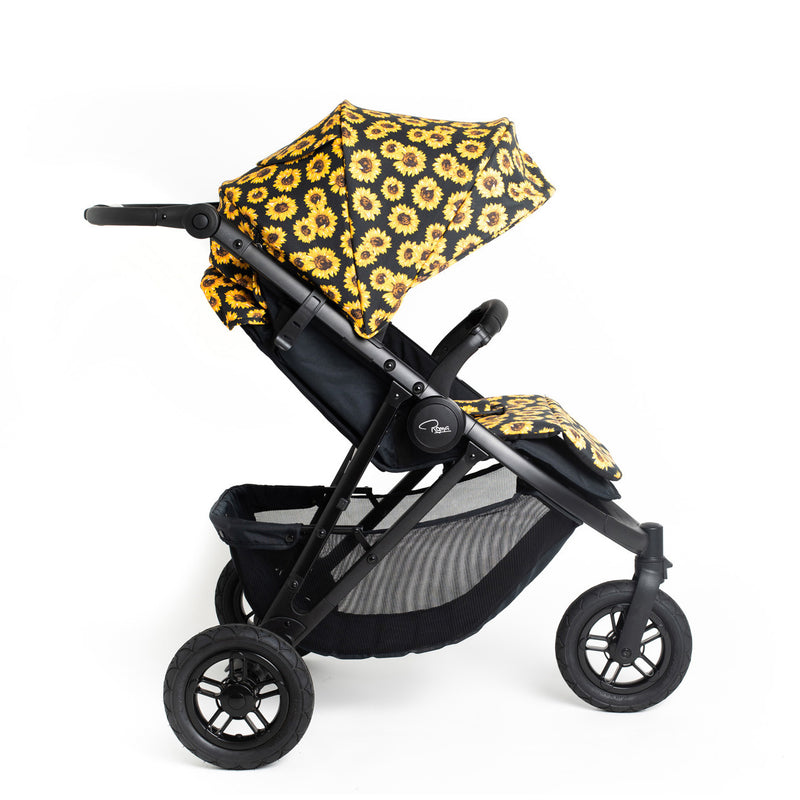 The side of the Sunflower Roma Atlas 3 Wheel Pram | Strollers, Pushchairs & Prams | Pushchairs, Carrycots & Car Seats Baby | Travel Essentials - Clair de Lune UK