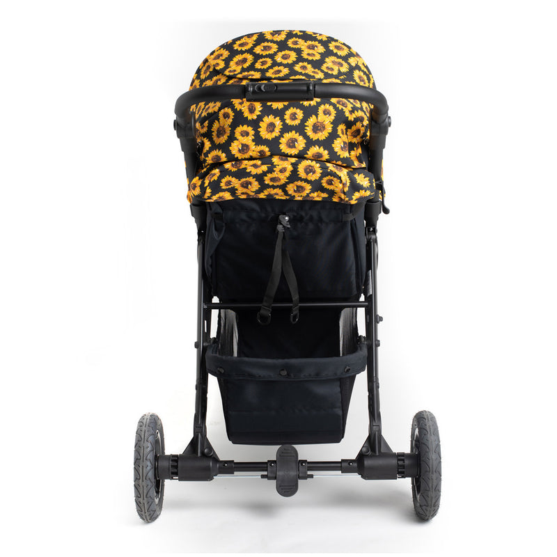 The back of the Sunflower Roma Atlas 3 Wheel Pram | Strollers, Pushchairs & Prams | Pushchairs, Carrycots & Car Seats Baby | Travel Essentials - Clair de Lune UK