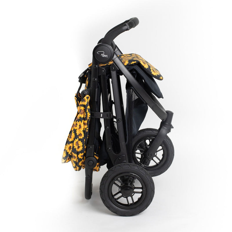 Folded Sunflower Roma Atlas 3 Wheel Pram | Strollers, Pushchairs & Prams | Pushchairs, Carrycots & Car Seats Baby | Travel Essentials - Clair de Lune UK