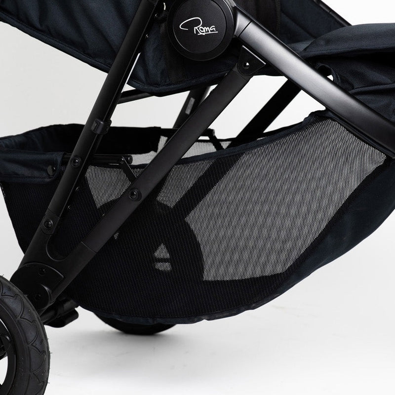 The large basket of the Sunflower Roma Atlas 3 Wheel Pram | Strollers, Pushchairs & Prams | Pushchairs, Carrycots & Car Seats Baby | Travel Essentials - Clair de Lune UK