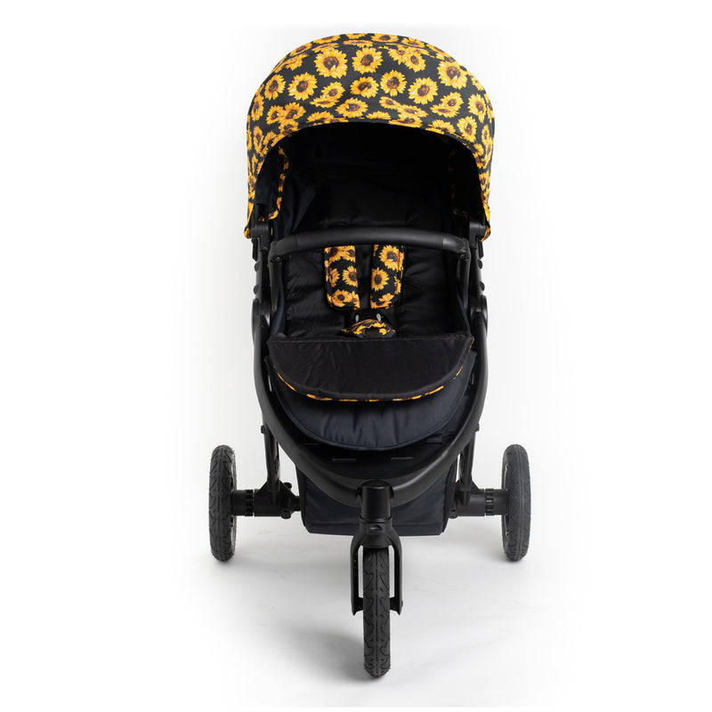 The front of the Sunflower Roma Atlas 3 Wheel Pram | Strollers, Pushchairs & Prams | Pushchairs, Carrycots & Car Seats Baby | Travel Essentials - Clair de Lune UK