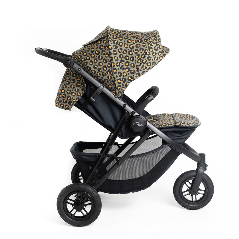 The side of the Khaki Leopard Roma Atlas 3 Wheel Pram | Strollers, Pushchairs & Prams | Pushchairs, Carrycots & Car Seats Baby | Travel Essentials - Clair de Lune UK