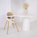 Sand 6in1 High Chair in an ultra stylish white home next to a white dining table with textured vase with dry flowers | High chairs | Feeding & Weaning | Toddler Furniture - Clair de Lune UK