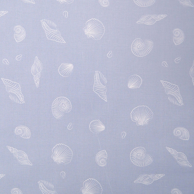 East Coast close up of the different shells and patterns on the Blue Seashell Changing Mat laid flat on white background | Bathing & Changing Essentials - Clair de Lune UK