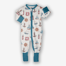 GrowGrows Organic Seaside Sailor Sleepsuit | Baby Grows and Onesies | Organic Baby Clothes - Clair de Lune UK