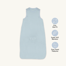 Blue Organic Grow Grows Pin Stripe Smart Sleeping Bag with key features | Baby Sleeping Bags | Baby Bedding - Clair de Lune UK